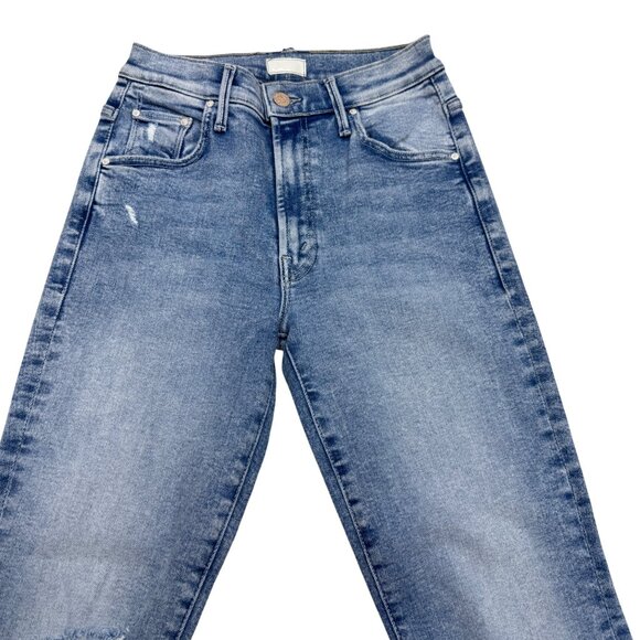 Mother The Insider Crop Step Fray Blue Jean Women's Denim Pants, Size 27 - Picture 3 of 11